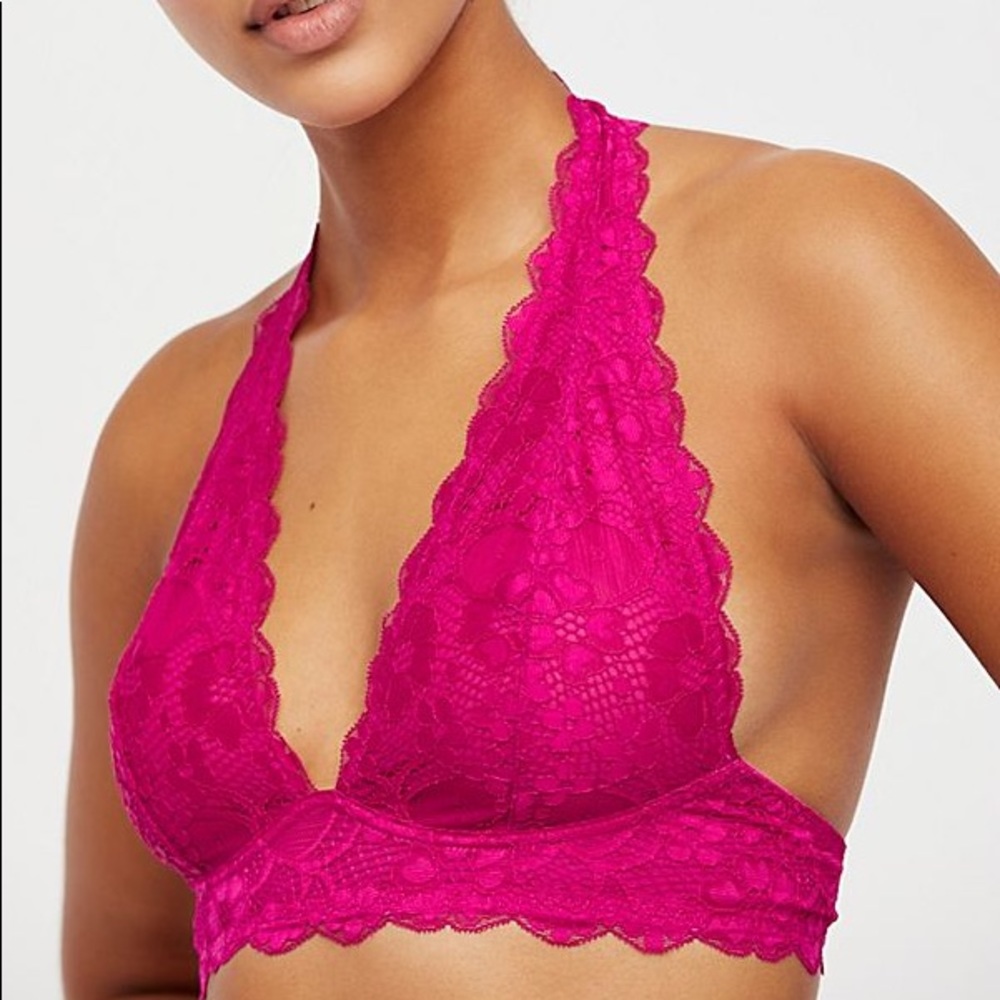 Free People Pink Halter Bra